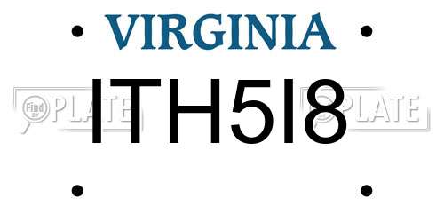 ITH5I8 Virginia License Plate
