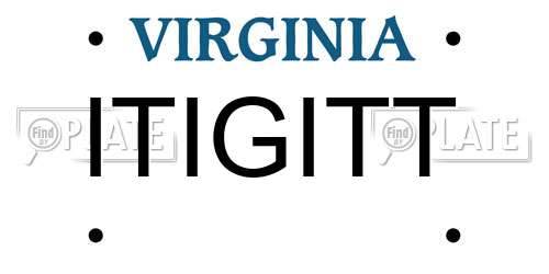 ITIGITT Virginia License Plate