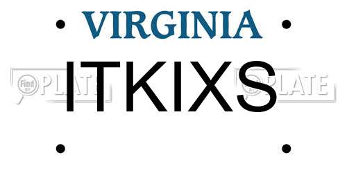 ITKIXS Virginia License Plate
