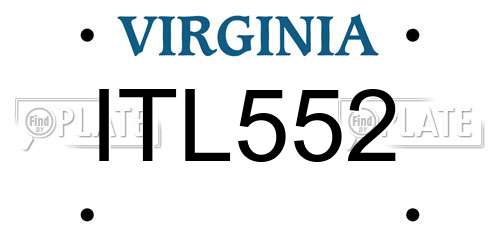 ITL552 Virginia License Plate