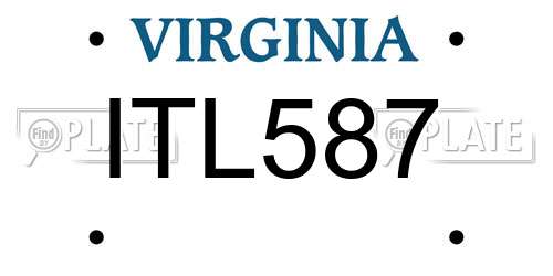 ITL587 Virginia License Plate