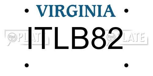 ITLB82 Virginia License Plate