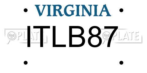ITLB87 Virginia License Plate