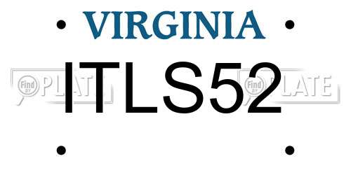 ITLS52 Virginia License Plate
