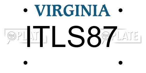 ITLS87 Virginia License Plate