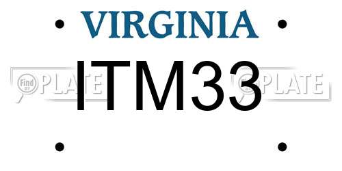 ITM33 Virginia License Plate