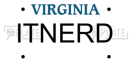 ITNERD Virginia License Plate