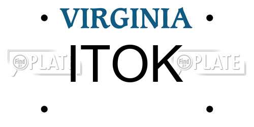 ITOK Virginia License Plate