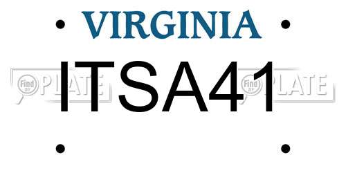 ITSA41 Virginia License Plate