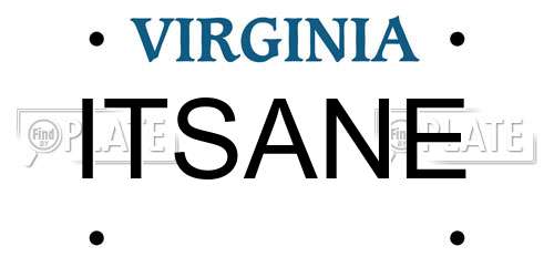 ITSANE Virginia License Plate