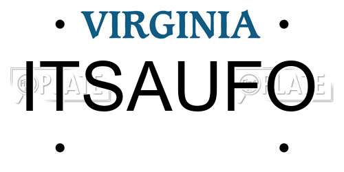ITSAUFO Virginia License Plate