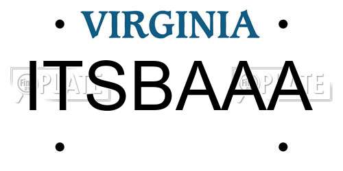 ITSBAAA Virginia License Plate