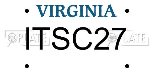ITSC27 Virginia License Plate