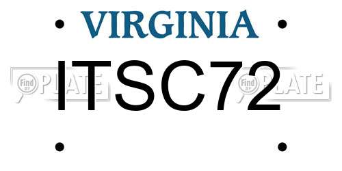 ITSC72 Virginia License Plate