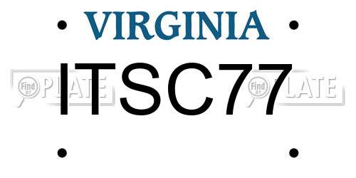 ITSC77 Virginia License Plate
