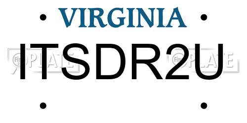 ITSDR2U Virginia License Plate