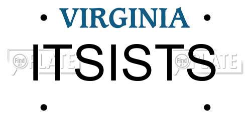 ITSISTS Virginia License Plate