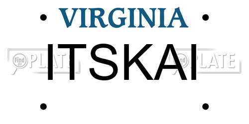 ITSKAI Virginia License Plate