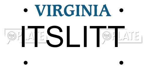 ITSLITT Virginia License Plate