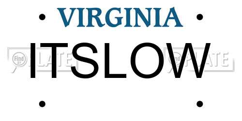 ITSLOW Virginia License Plate