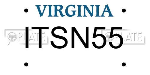 ITSN55 Virginia License Plate