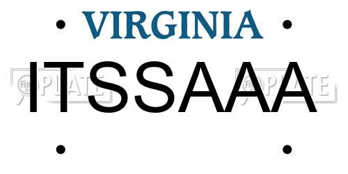 ITSSAAA Virginia License Plate