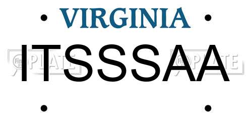 ITSSSAA Virginia License Plate