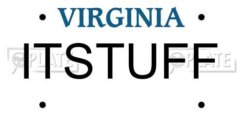 ITSTUFF Virginia License Plate