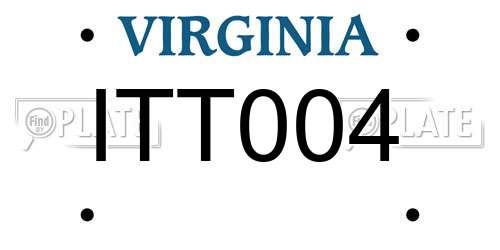 ITT004 Virginia License Plate