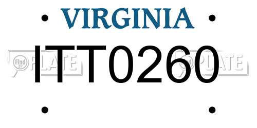 ITT0260 Virginia License Plate