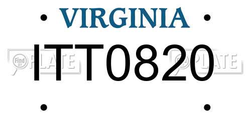 ITT0820 Virginia License Plate