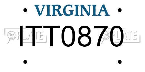 ITT0870 Virginia License Plate