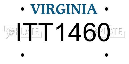 ITT1460 Virginia License Plate