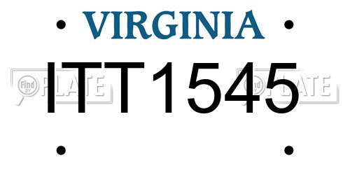 ITT1545 Virginia License Plate