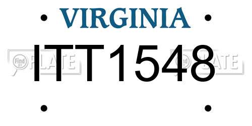 ITT1548 Virginia License Plate
