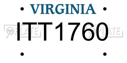 ITT1760 Virginia License Plate
