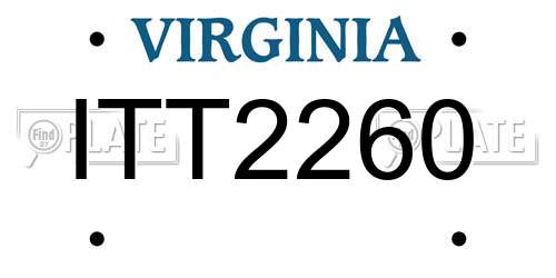 ITT2260 Virginia License Plate