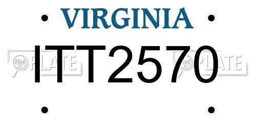 ITT2570 Virginia License Plate
