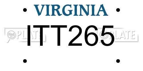 ITT265 Virginia License Plate