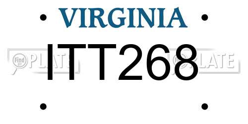 ITT268 Virginia License Plate