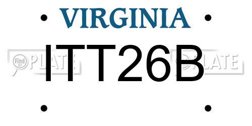 ITT26B Virginia License Plate