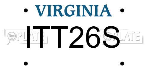 ITT26S Virginia License Plate