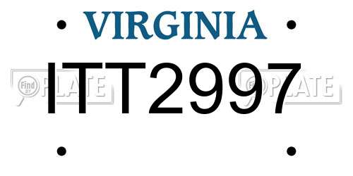 ITT2997 Virginia License Plate