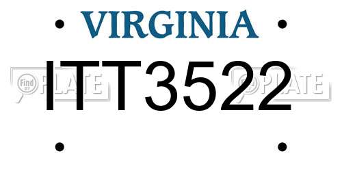 ITT3522 Virginia License Plate