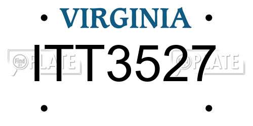 ITT3527 Virginia License Plate