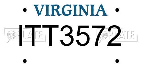 ITT3572 Virginia License Plate