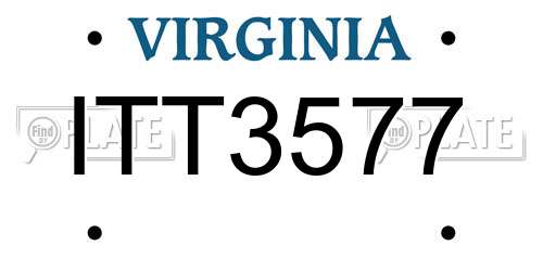 ITT3577 Virginia License Plate