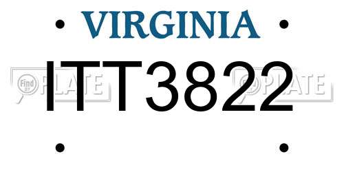 ITT3822 Virginia License Plate
