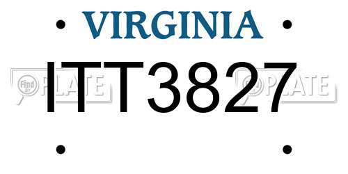 ITT3827 Virginia License Plate