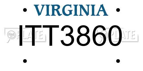 ITT3860 Virginia License Plate